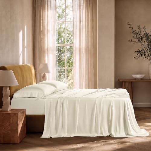 EverGrace Tencel™ Sheet Set, Breathable & Cooling, Ivory White - Image 3