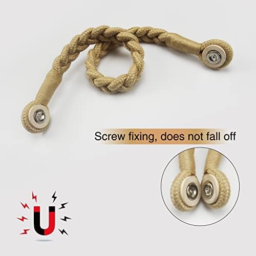 Magnetic Soft Curtain Tiebacks Rope Cotton Window Curtain Holdbacks Porlau - Image 2
