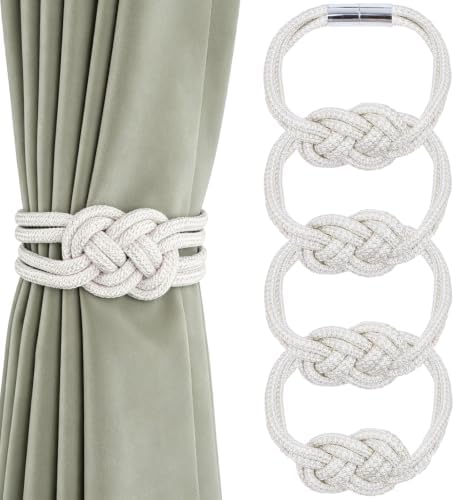 4 Pack Magnetic Curtain Tiebacks, Decorative Curtain Holdbacks by HedongHexi