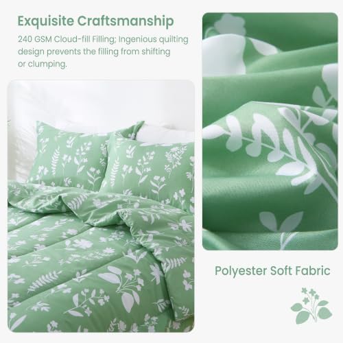 Mooreeke Full Size Comforter Sets, Lightweight Dark Green - Image 3