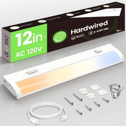 ALUSSO Hardwired 120V Under Cabinet Lighting 12 Inch Counter Kitchen Closet by ALUSSO