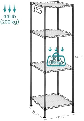 SONGMICS 4-Tier Bathroom Shelf, Storage Rack - Image 3