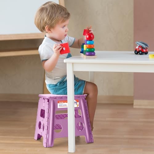 Foldable Step Stool for Adults 13 Inch, 300 lbs, Light Purple - Image 2