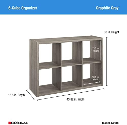 ClosetMaid Decorative Open Back 6-Cube Storage Organizer, Graphite Gray - Image 3