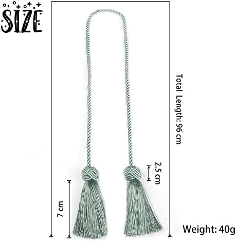 BEL AVENIR 2 Pack Handmade Rope Tassel Curtain Tiebacks - Image 2