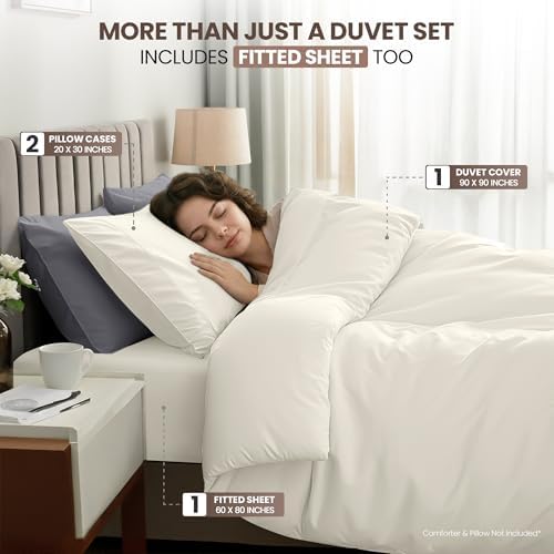 Duvet Cover Queen, 4 Piece Set, Extra Soft - Image 3