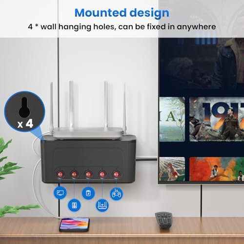 Power Strip with Cable Management Box, Large Cable Organizer Box - Image 5
