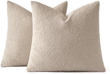 MIULEE 18x18 Decorative Boucle Couch Pillow Covers Oatmeal - Image 6