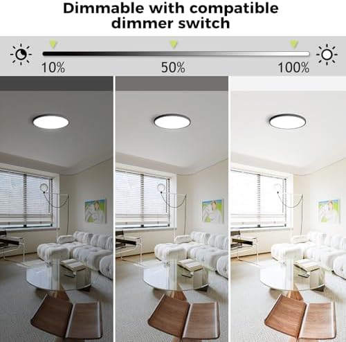 hepside LED Flush Mount Ceiling Light Fixture, 12Inch 24W, - Image 3