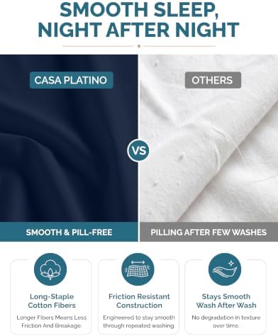 Casa Platino Queen Sheets Set – 100% Cotton Bed Sheets Queen, Breathable & - Image 6