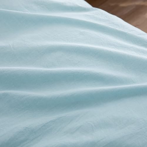 BESTOUCH Cotton Solid Duvet Cover Set Hushed Green Oversized Full - Image 6