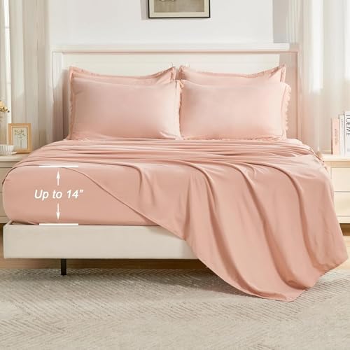 Andency Oversized King Comforter Set, 7 Pieces Pink Bedding - Image 4