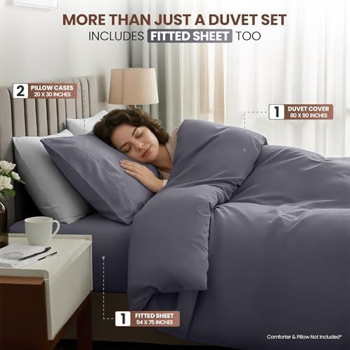 Duvet Cover Full, 4 Piece Set, Extra Soft - Image 3