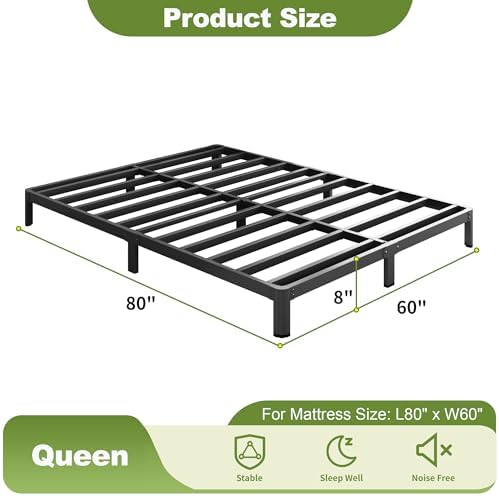8 Inch Queen Bed Frame Rounded Corner No Box Spring Needed - Image 3