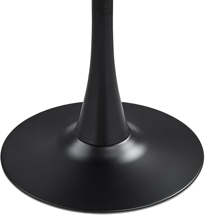 31.2" Tulip Dining Table, Black, Perfect for 2-4 People, Mid-Century Modern Style, Round MDF Top with Sturdy Base for Dining Room, Living Room, Cafe