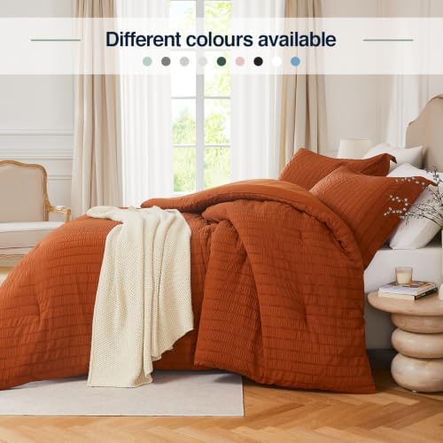 Quataly Twin Comforter Set Seersucker Lightweight Bed Set - Image 6