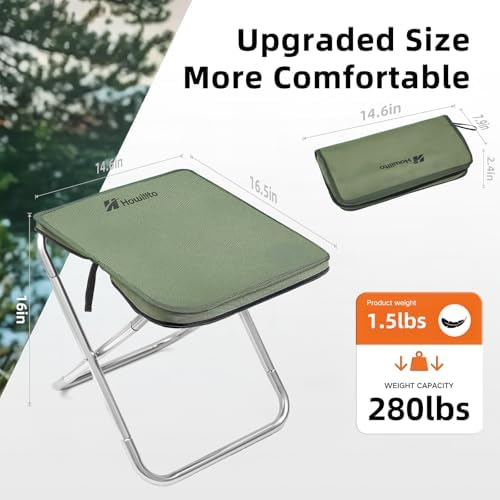 Folding Stool, 16in Tall Portable Camping Stool - Image 2