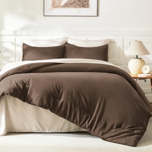 Litanika Brown Queen Comforter Set, 3 Pieces Lightweight Solid Bed Set - Image 6