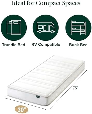 Zinus 6 Inch Narrow Twin Foam & Spring Mattress, Medium Feel - Image 3