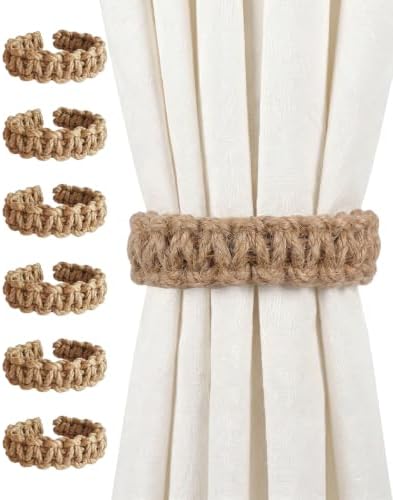 6 Pack Curtain Tiebacks, Boho Outdoor Tie Backs by Unknown