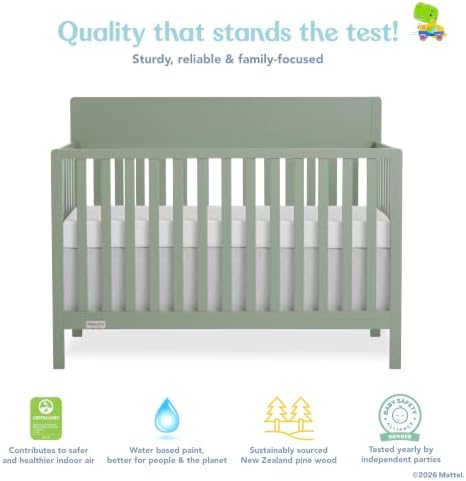Fisher-Price Meadowbrook 4-in-1 Convertible Full Size Baby Crib, Wooden Nursery - Image 4
