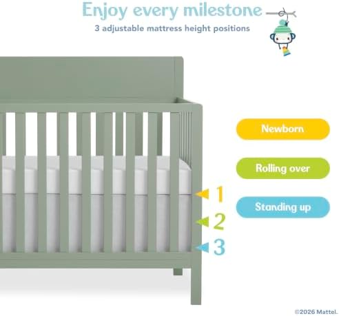 Fisher-Price Meadowbrook 4-in-1 Convertible Full Size Baby Crib, Wooden Nursery - Image 6