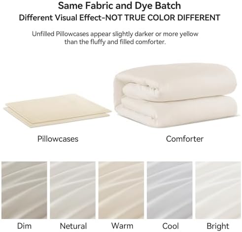 ROSGONIA Oversized King Comforter Ivory - Image 2