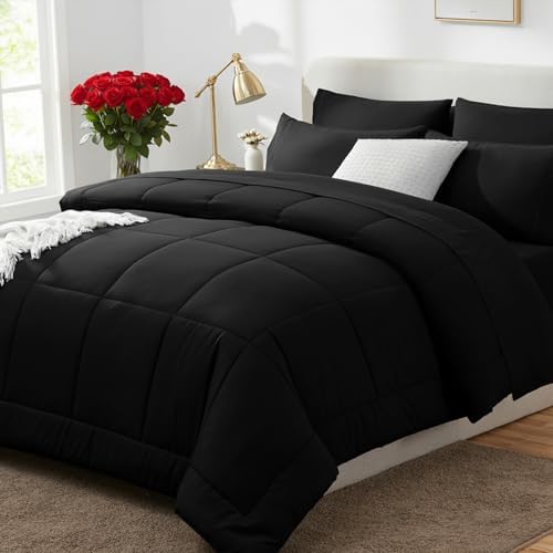 CozyLux Oversized Queen Comforter Set Black by CozyLux
