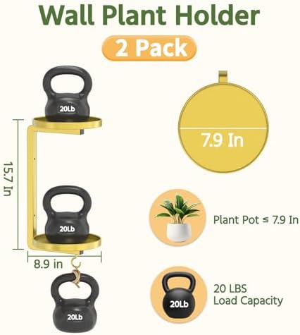 LASZOLA Plant Hanger Holder Window Shelf Wall Mounted Indoor - Image 2