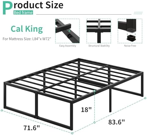Lutown-Teen 18 Inch California King Bed Frames - Image 2