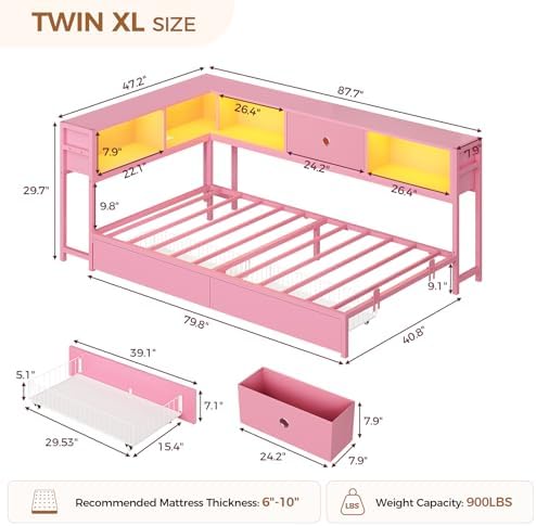 Hasuit Twin XL Corner Bed Frame - Image 2