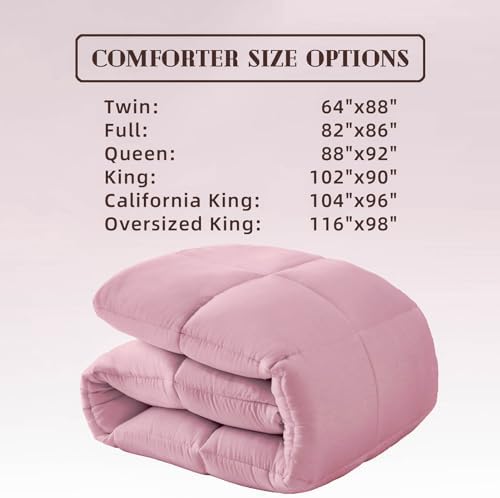 DOWNCOOL Comforters King Size, Light Pink Duvet Insert, Lightweight Quilt - Image 5