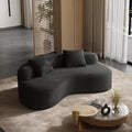 79" Curved Chenille Loveseat, Deep Seat Cloud Couch by BEQAIWhereArtMeetsLiving