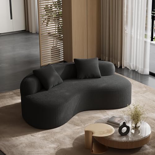 79" Curved Chenille Loveseat, Deep Seat Cloud Couch by BEQAIWhereArtMeetsLiving
