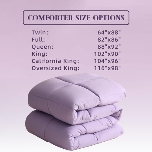 DOWNCOOL Comforters Queen Size, Duvet Insert, Light Purple All Season Duvet - Image 5