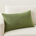 Fancy Homi Moss Green Lumbar Decorative Throw Pillow Covers 22x14 Inch by Fancy+Homi
