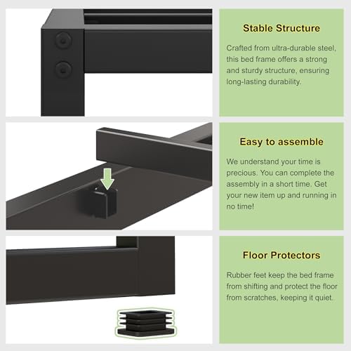 EMODA 7 Inch Queen Bed Frame No Box Spring Needed, Easy Assembly - Image 4