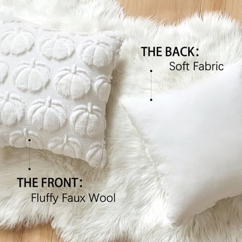 MIULEE Fall Pillow Covers Pumpkin Fall Decor 22x22 Pure White - Image 5