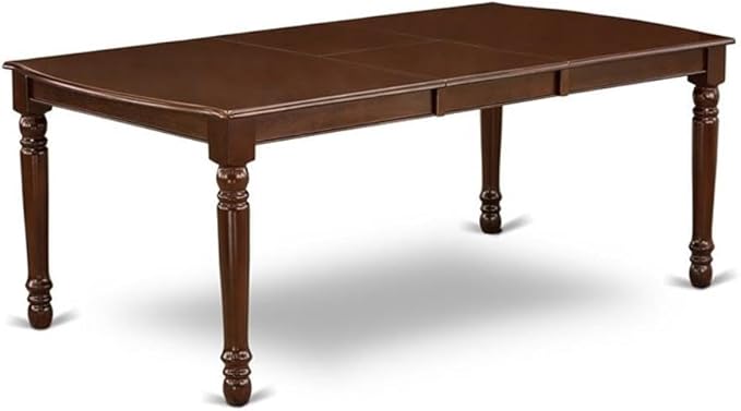East West Furniture DOCE5-MAH-10 5 Piece Kitchen Table Set for 4 Includes a Rectangle Dining Room Table with Butterfly Leaf and 4 Dahlia Linen Fabric Parsons Chairs, 42x78 Inch, Mahogany