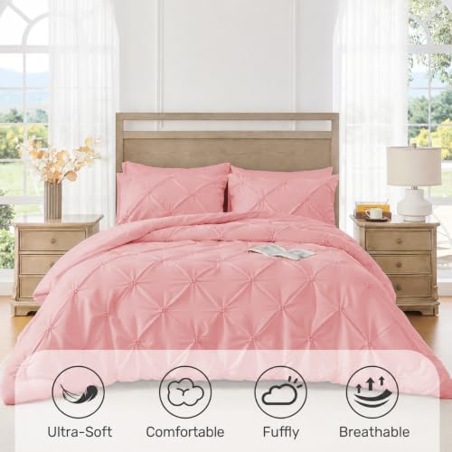 UNIKOME King Size Comforter Set Pink - Image 2