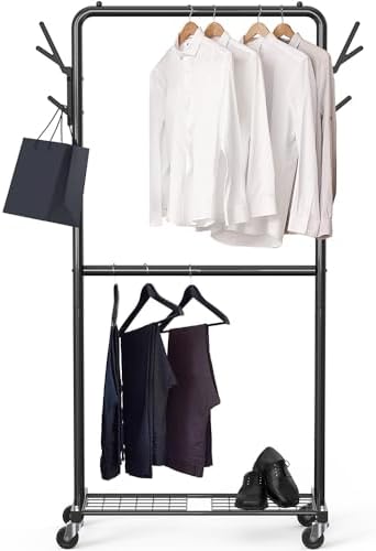 Simple Houseware Double Rod Clothes Rack - Image 7