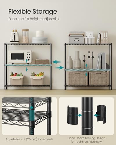 SONGMICS 3-Tier Bathroom Shelf, Storage Rack - Image 5