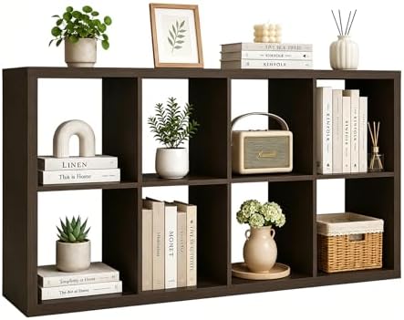 CTESNE【Wooden Thick Frame 8 Cube Storage Organizer Shelf by CTESNE