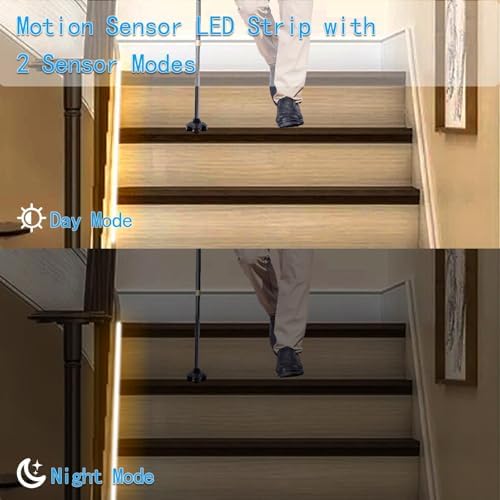 9.8Ft 90 LED Battery Operated Cabinet Strip Lights Motion Sensor - Image 5