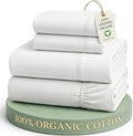 100% Organic Cotton King Size Sheets Set 4pc Percale Cooling Soft by LaneLinen