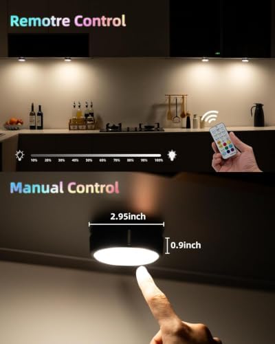 HOLKPOILOT Puck Lights with Charging Station, 2000mAh Rechargeable Under - Image 4