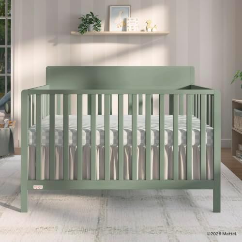 Fisher-Price Meadowbrook 4-in-1 Convertible Full Size Baby Crib, Wooden Nursery - Image 2