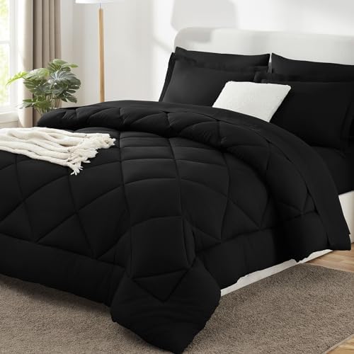 CozyLux King Comforter Set 102"x90" Black by CozyLux