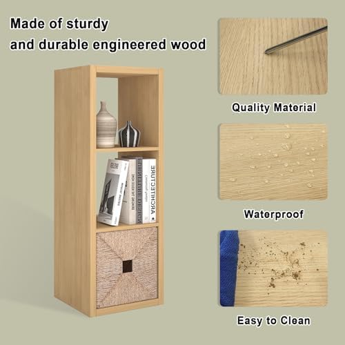 CTESNE【2026 Wooden Thick Frame 3 Cube Storage Organizer Shelf - Image 4