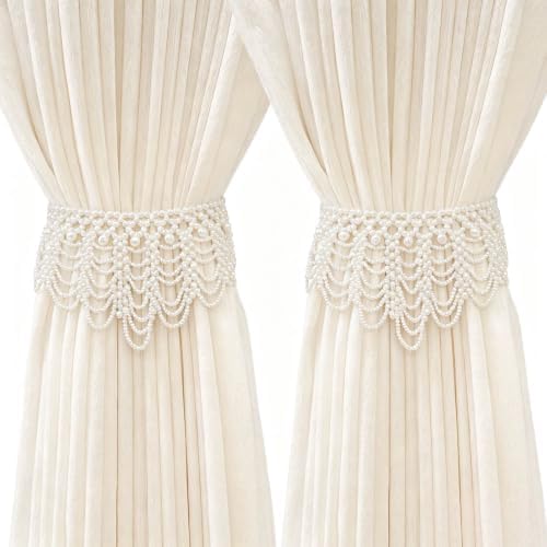 2 Pack Magnetic Curtain Tiebacks, Baroque Style Curtains Holdbacks by Ybenlld